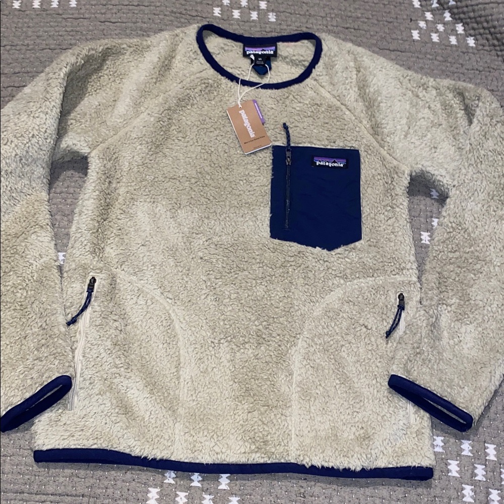 Patagonia Men's Los Gatos Fleece Crew Neck Pullover Sweater Tan Size XS‎ New